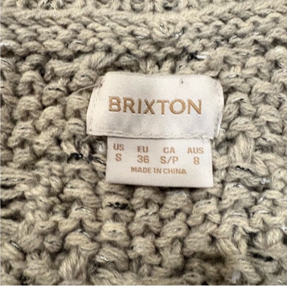 Brixton Lafayette Women's Oversized Wool Blend V-Neck Knit Sweater Vest - Beige - Picture 4 of 8